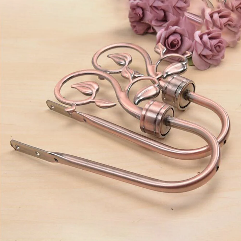 

1Pair Decorative Curtain Hook Premium Alloy Leaf Design Wall Mounted Holdbacks for Drapes Windows Home Office Decor