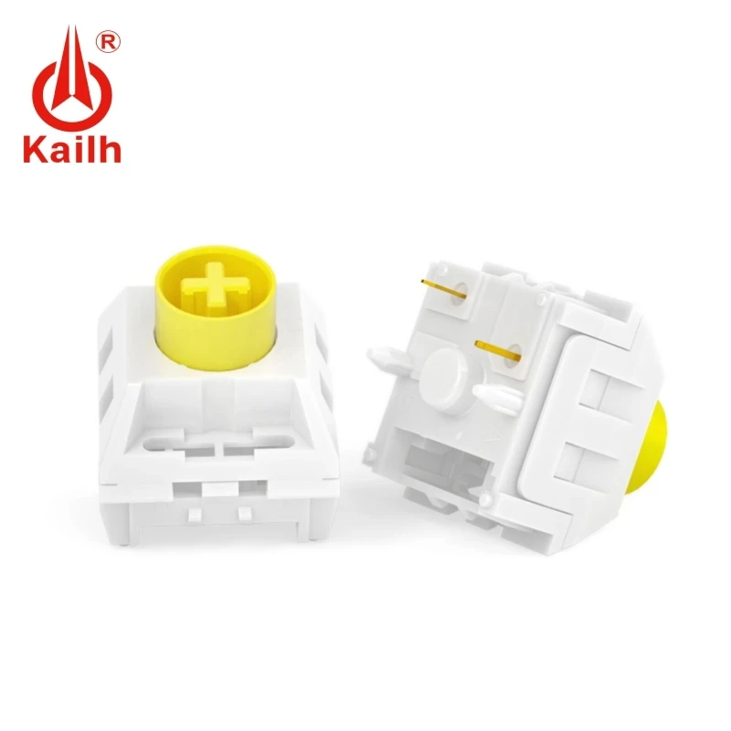 Kailh Fried Egg V2 Mechanical Keyboard Switch Smooth Linear Self-lubricating Yellow Button Silent Keyboard 5Pin Switches