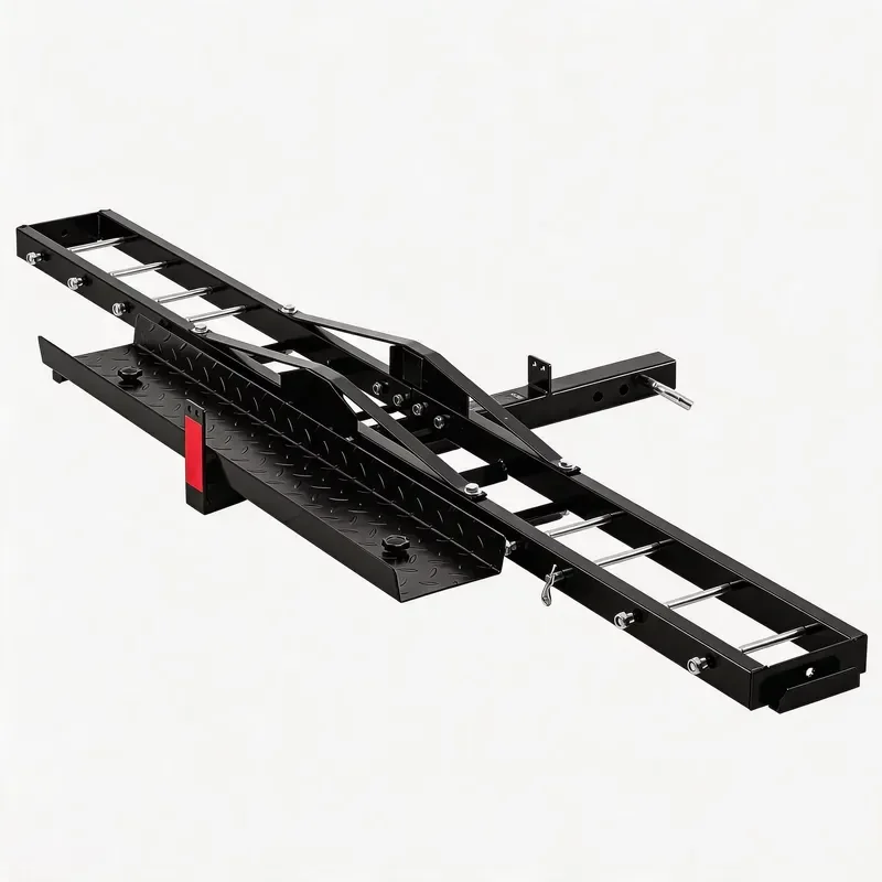 Motor Hitch Mount Rack for 2 Inch Receiver 500LBS Dirt Bike Scooter Black Powder Coated Steel with Ratchet Straps and Loading
