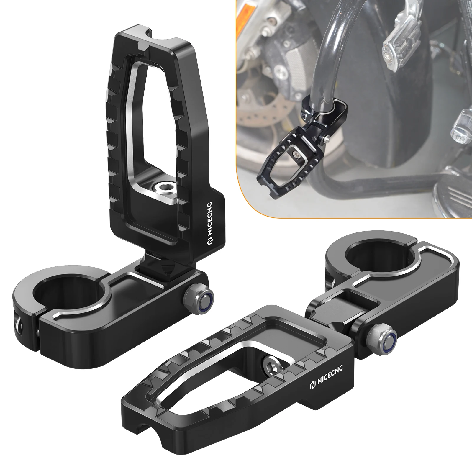 

1-1/4" 32mm Engine Guard Highway Footpegs for Harley Street Bob Fat Bob Low Rider Fat Boy Breakout Deluxe FLSTC FXST FXDWG FXD