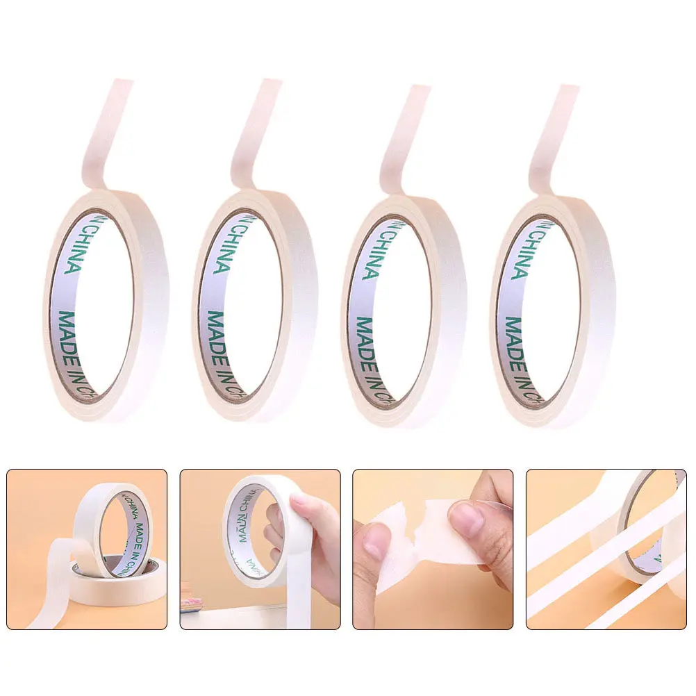 5 Rolls Masking Tape White Artist Drawing Adhesive Easy Remove Sticky for Painting Craft Projects Masking Tape