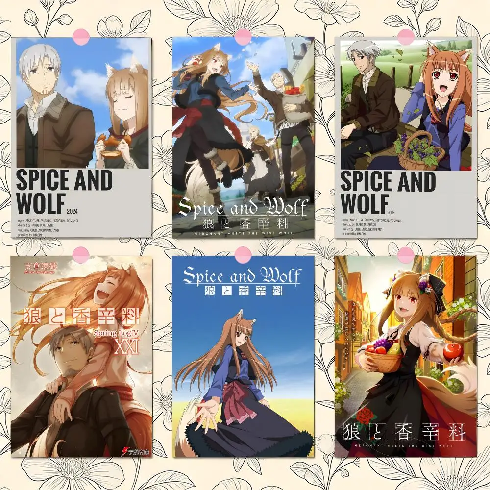 Anime S-Spice And WolfS Poster Matte Self-Adhesive Wall Art Print Living Room Bedroom Home Decor