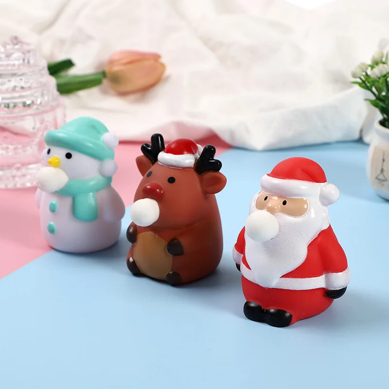 Brinquedo macio bolha de cuspe bonito papai noel bola macio pegajoso squishi alívio do estresse brinquedo engraçado presente espremer boneco de neve bola sensorial fidget