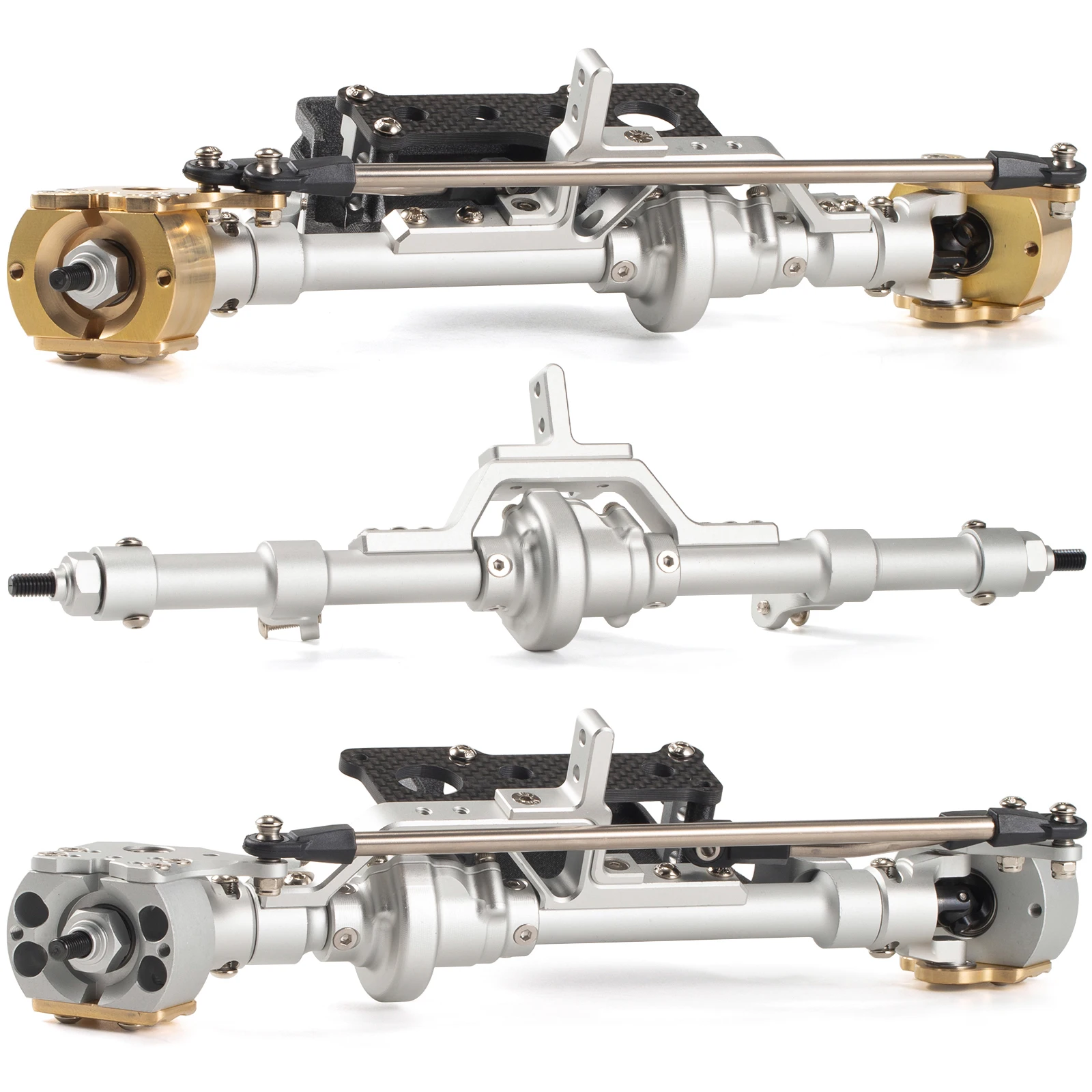 CNC Aluminum High Clearance Straight Steering Axle for Class 3 Scalers 4WS 1/10 RC Crawler Comp Rigs Upgrade Parts