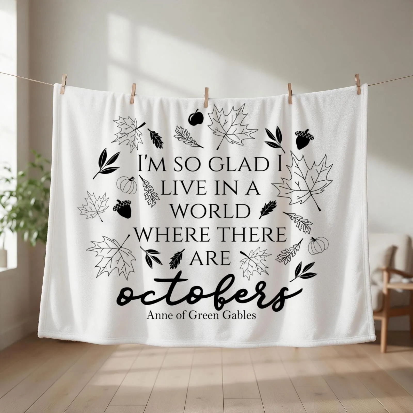 Anne of Green Gables \ Anne with an E October Quote Throw Blanket cosplay anime Baby Beautifuls Kid'S Blankets