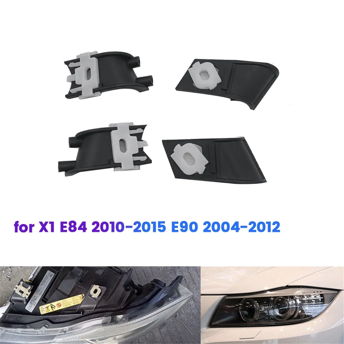 1 paio di kit di riparazione della staffa del faro anteriore dell'auto per BMW X1 E84 2010-2015 E90 2004-2012 supporto dell'alloggiamento del faro