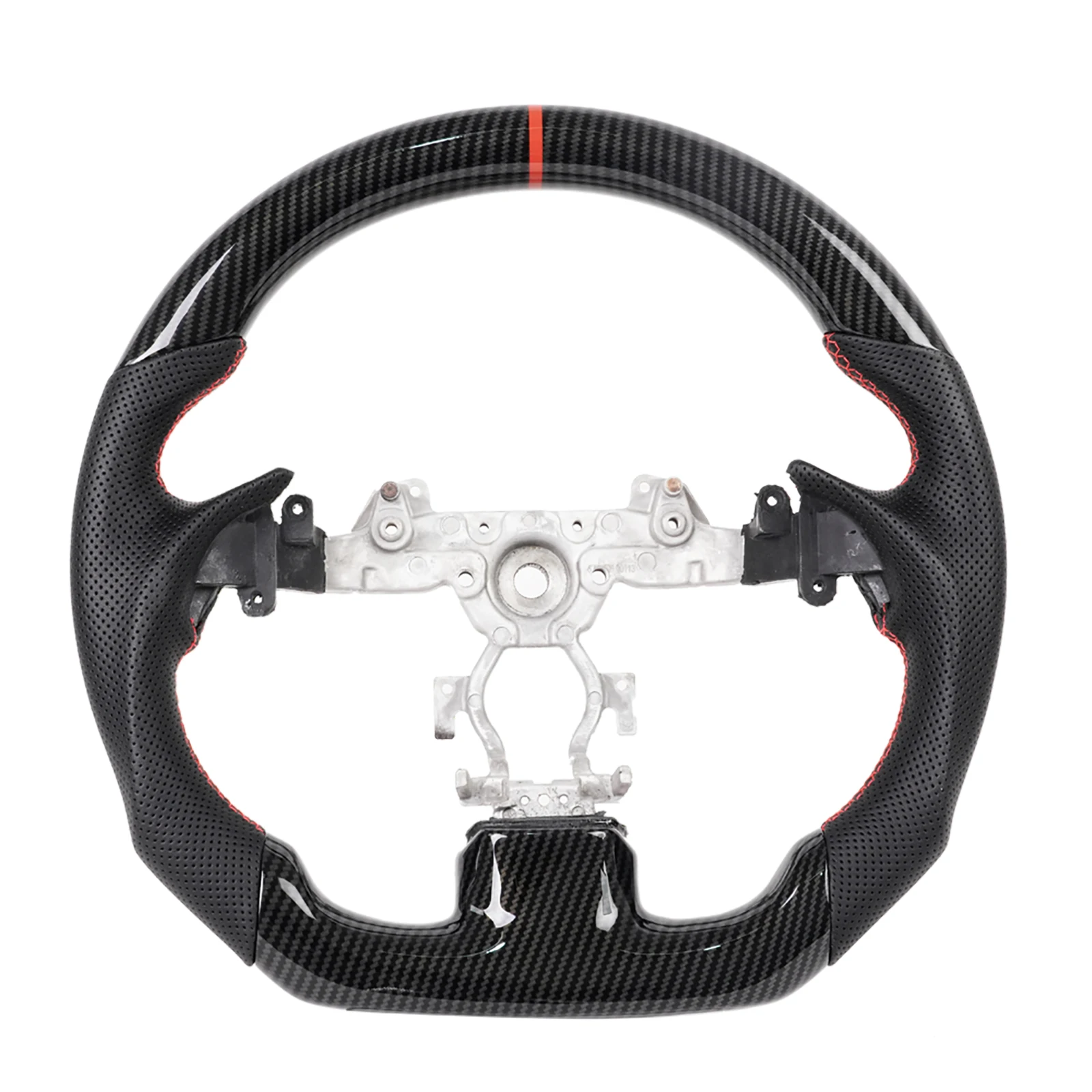 Hydro Dip Carbon Fiber Steering Wheel Red Stitching Center Line For INFINITI G25 G35 G37 QX50 Q60 2009-2013 Car Accessories