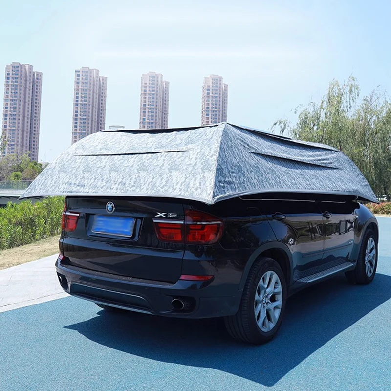 Customizable advertising words Fully Automatic Remote Control Outdoor Car Vehicle Tent Umbrella Car Shade Sunshade Cover Outdoor