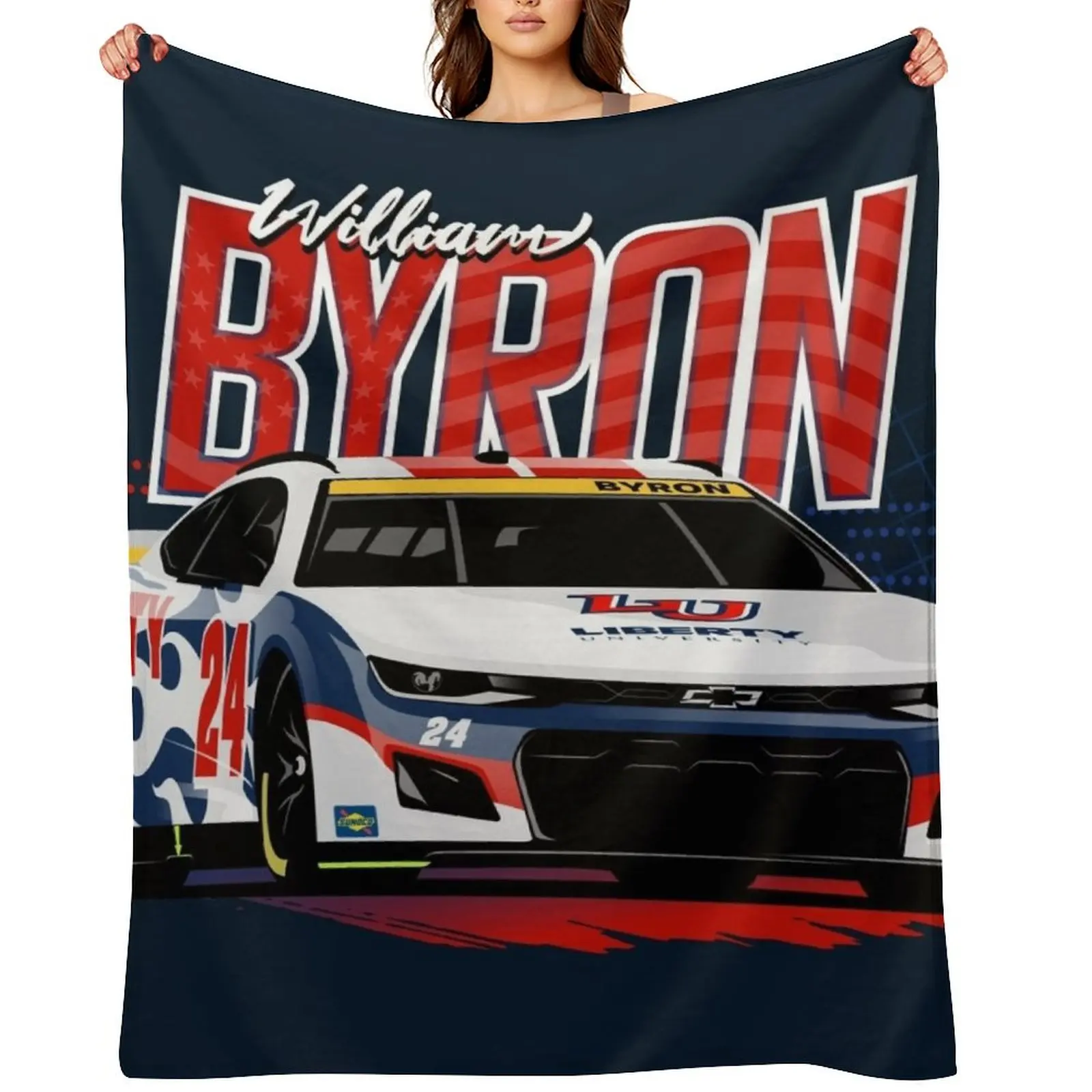 

William Byron 2022 Nascar Playoffs Throw Blanket Camping Hairy Sleeping Bag Hairys Blankets