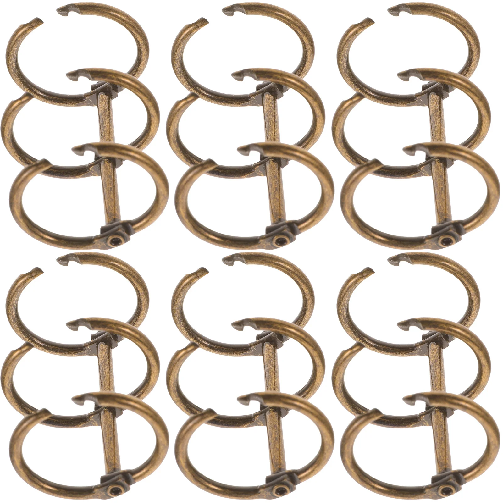 6 szt. Przenośne kółka do segregatora, wysokiej jakości stop, bez odrywania koloru, gładkie krawędzie, segregator z trzema otworami na luźne kartki, wygodne zapięcie na zatrzask.