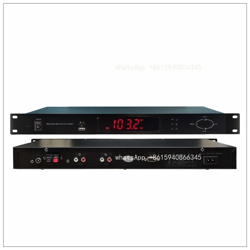 New Stereo FM Radio Head, Rack Mounted Engineering Machine, FM Digital Tuner with Bluetooth and USB