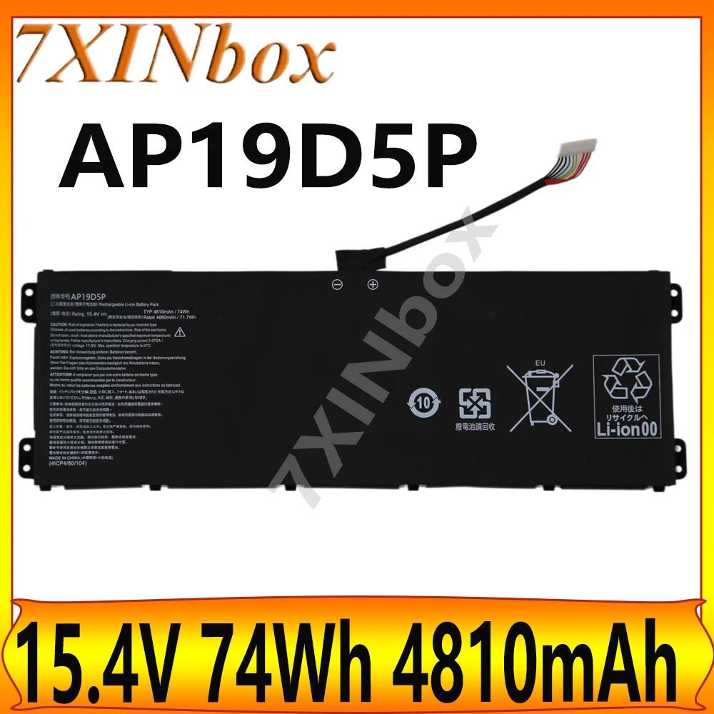 7XINbox AP19D5P 15.4V 74Wh 4810mAh Laptop Battery For Acer CONCEPTD 3 EZEL CC314 CC315 Predator HELIOS 500 PH517 700 PH717