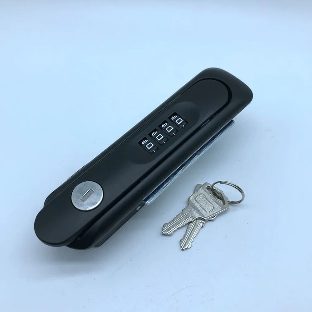 1pc 4 Digit Combination Lock Black Zinc Alloy Flat Cabinet Lock Four-Digit Mechanical Code For Power Distribution Cabinets