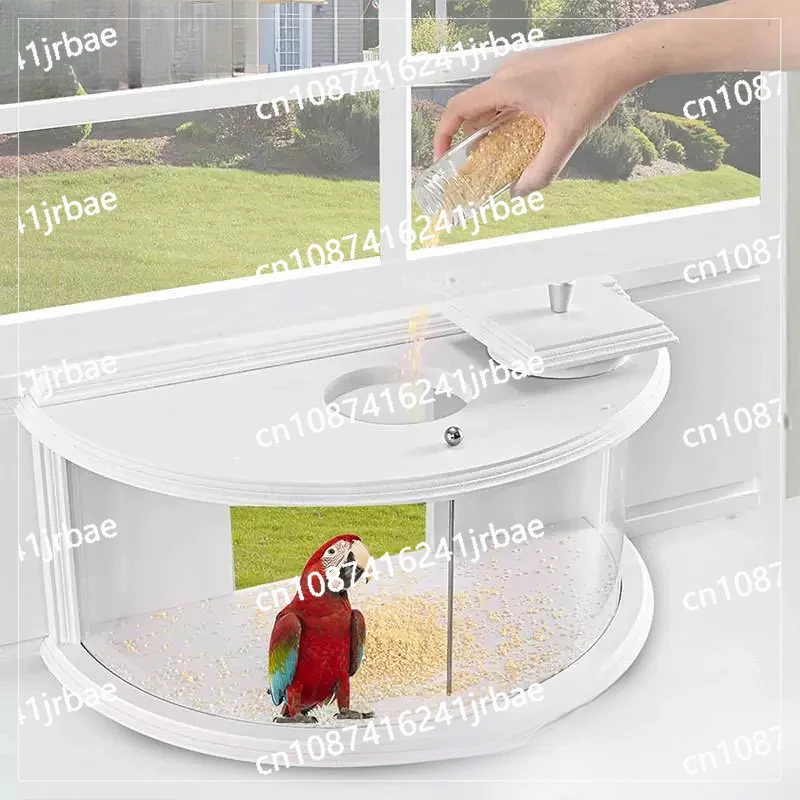 Upgraded 180° Clear View Wooden Window Bird Feeder Inside House, Spraying Without Irritating