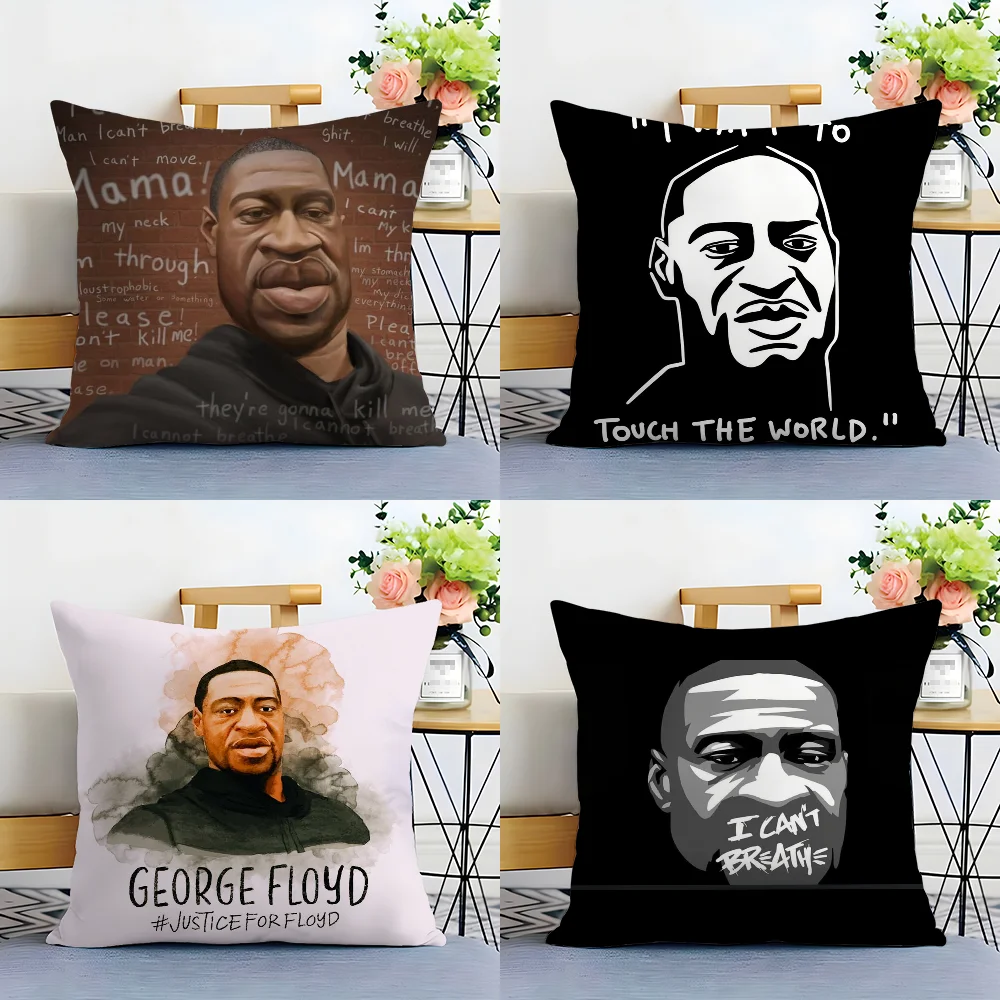 Luxury G-George F-Floyd Pillow Case Plush Fabric Soft  Pillowcase Double Sided Print Cushion Cover Household Gifts