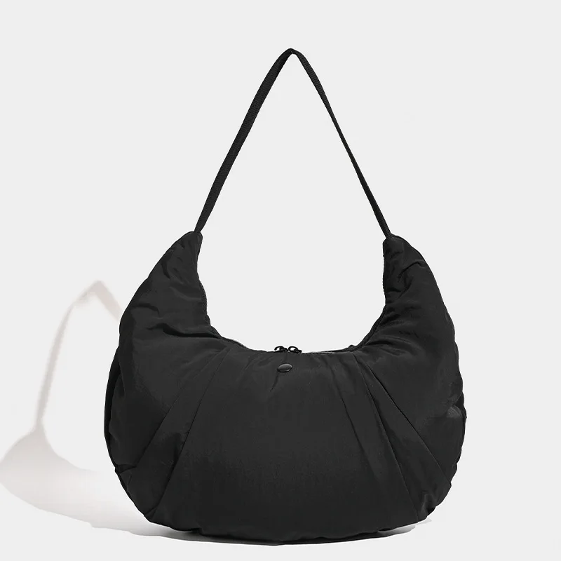 Bull Horn Shaped Nylon Shoulder Bag, grande capacidade, leve, impermeável, Fitness, Yoga, bolinho de massa, lua dente