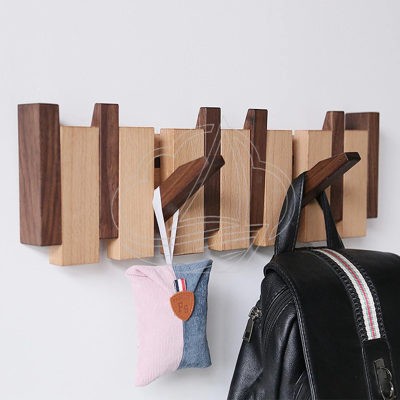 beech-walnut-wood-wall-mount-coat-rack-creative-piano-stick-clothes-hanger-entrance-home-decor-cloak-rack