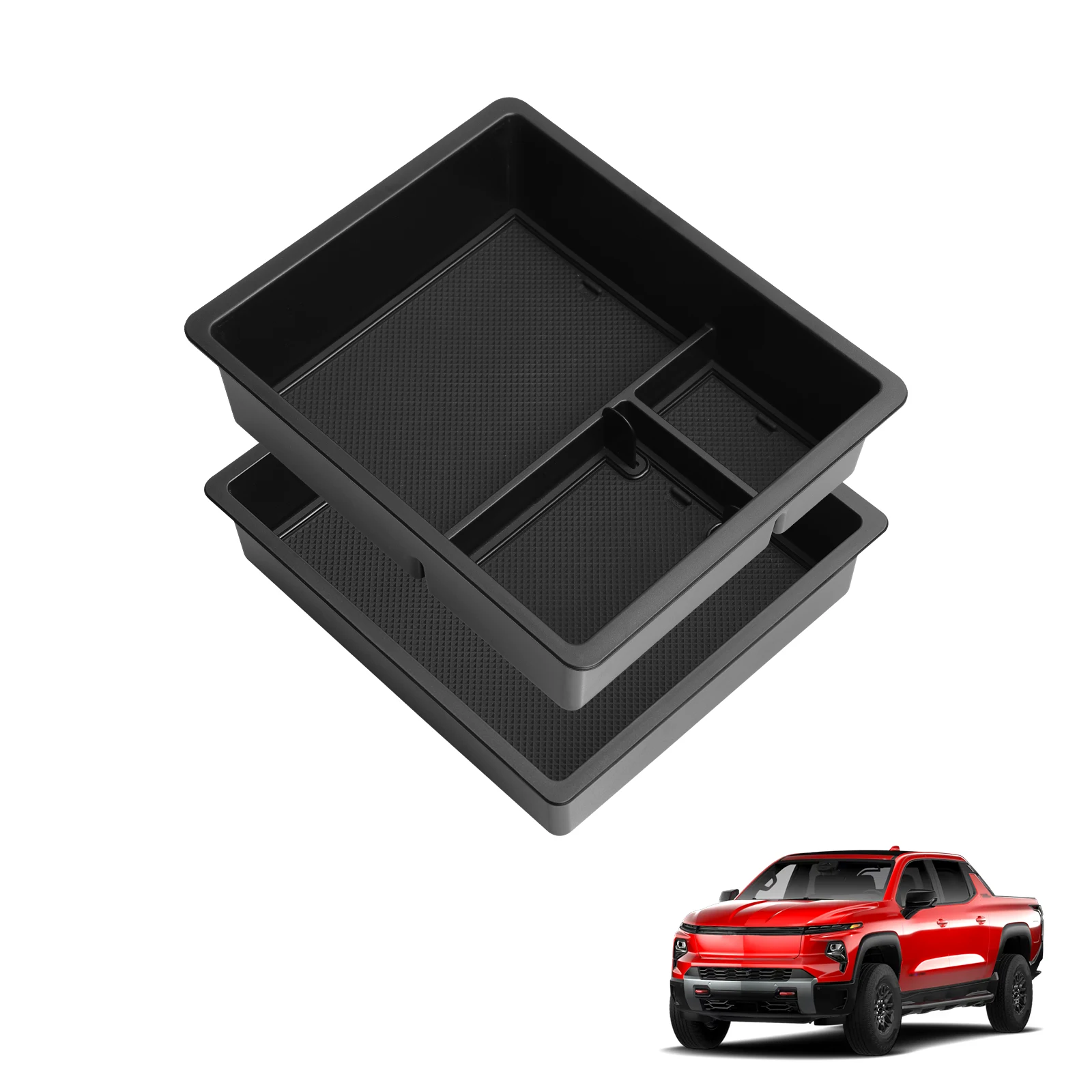 

2Pcs for Chevrolet Chevy Silverado EV GMC Sierra EV 2024 2025 Central Console Armrest Storage Box Tray Car Interior Accessory
