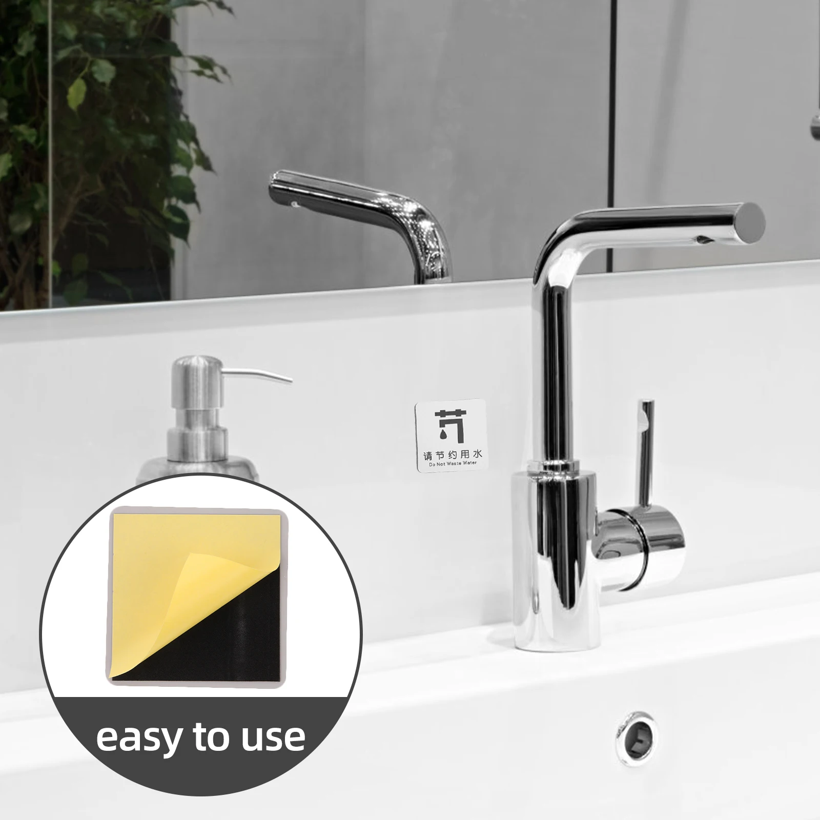 Water Saving Sign Aluminium-Plastic Panel Wall Decor For Bathroom Restaurant Commercial Use Caution Sign Room Decor