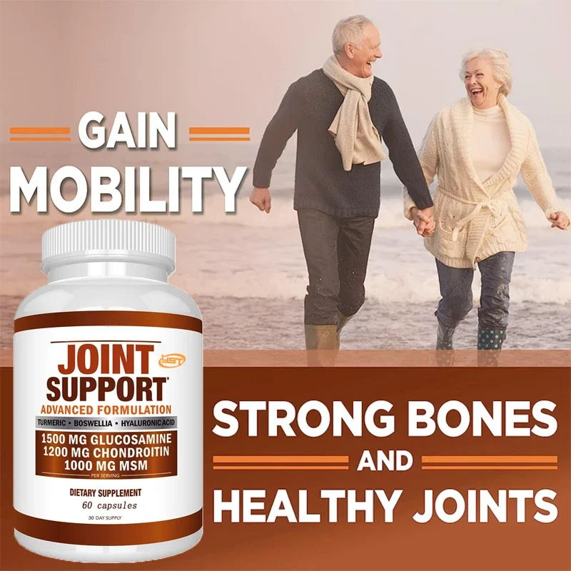 60 capsules containing glucosamine chondroitinand turmerictosupport joint health, activity,and high cartilage absorption formula