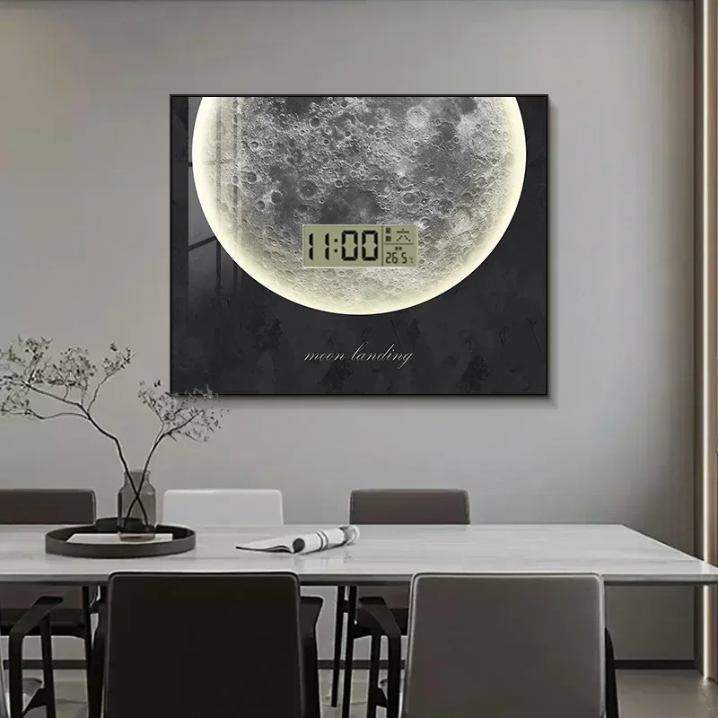 

Moon Watch Box Decorative Painting Calendar Electronic Weak Box Shade Hanging Painting Modern Simple Distribution Box