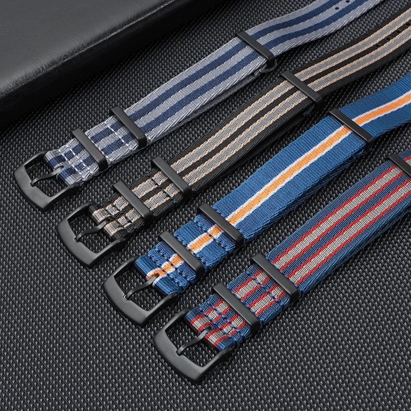 Hochwertiges NATO-Nylon-Uhrenarmband für OMEGA Seamaster und Seiko SKX007, robustes Armband für Damen und Herren, 18/20/22/24 mm, universelles, gewebtes Armband. – Detail 5