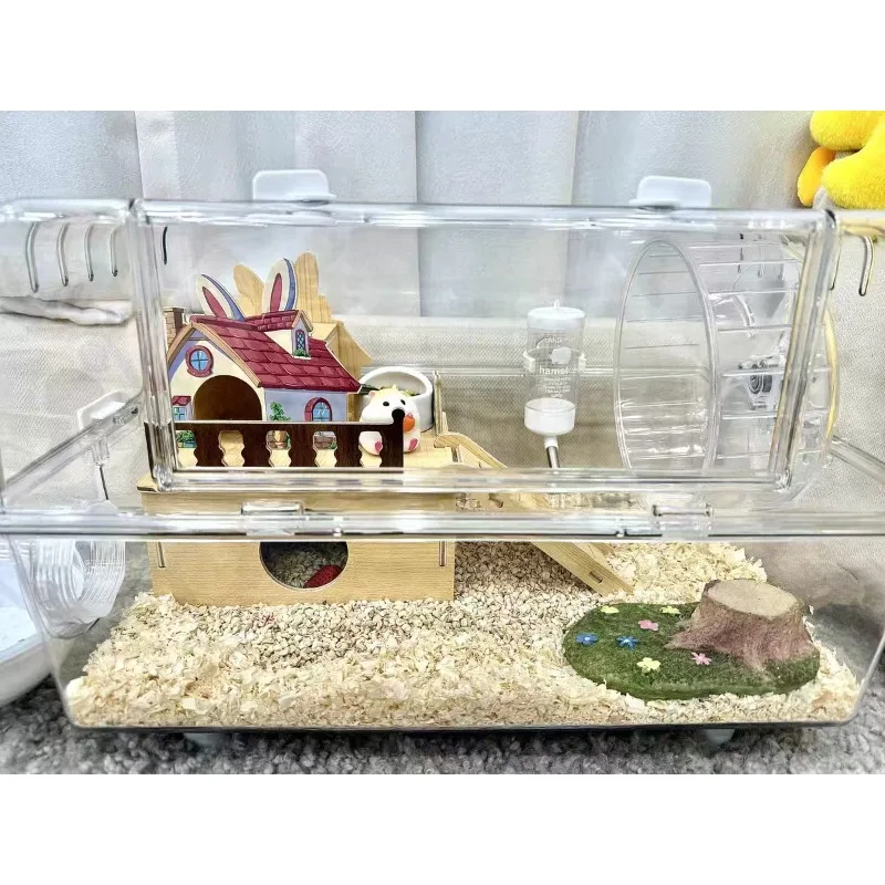 

Пластиковая прозрачная клетка для хомяка, роскошная вилла, золотой хомяк, очень большая акриловая прозрачная коробка для разведения