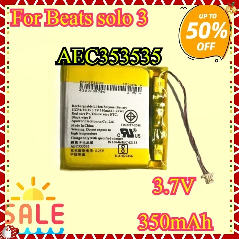 

New Replacement Battery AEC353535 For Beats solo 2.0 3.0 AEC643333 For Beats Studio 2/3 solo pro Wireless eadphones Battery