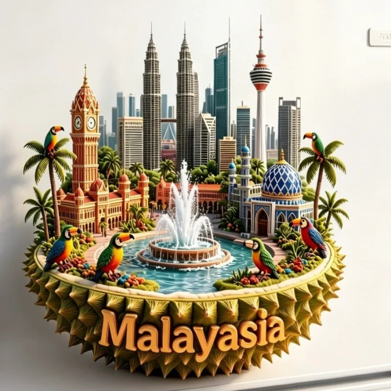 Ungarn Budapest Metall-Kühlschrankmagnete New York Souvenirs Malaysia Thailand Brüssel Barcelona Island Dubai Kühlschrankaufkleber – Detail 4