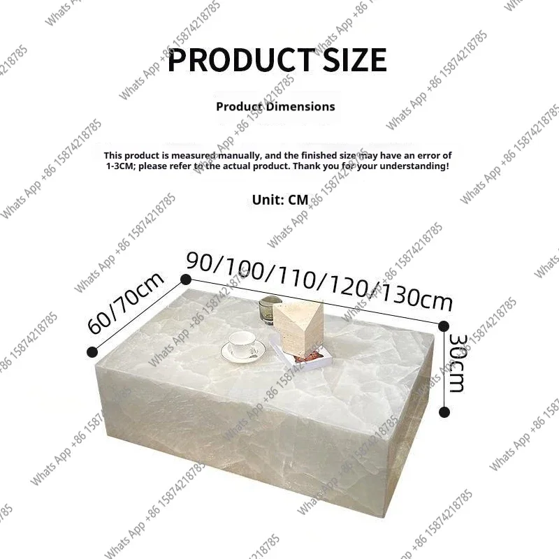 S Arctic Ice Marble Coffee Table, Contemporary Italian Design With Light-Transmitting & Scratch Resistant, Master Designer Serie