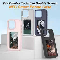 Luxury New DIY E ink Back Display Screen Phone Case For iPhone 15 14 13 12Pro Max NFC Smart Personalized Phone Case Battery Free