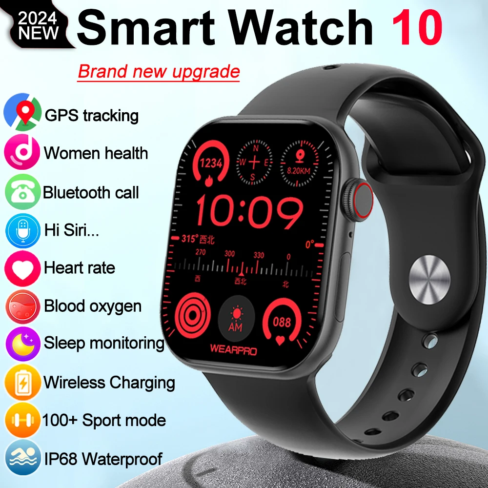 

2025Новинка для Apple DT Watch 10 Смарт-часы для мужчин 32 ГБ памяти HD AMOLED Музыка 3D Surround Bluetooth Вызов Водонепроницаемые умные часы для женщин