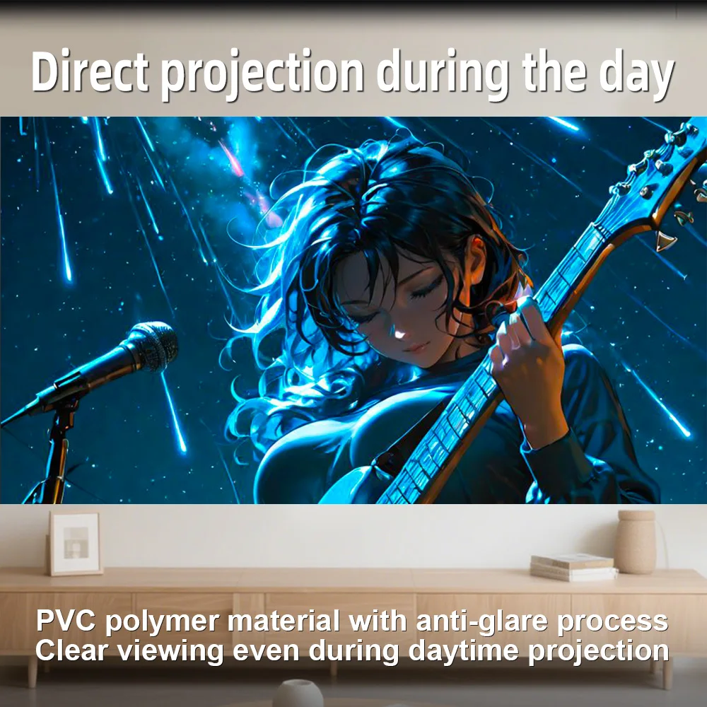 Universal Projector Screen 80/100/120 Inches Portable Foldable Stand Wrinkle-Free Quick Setup for Home Outdoor Movie Accessories