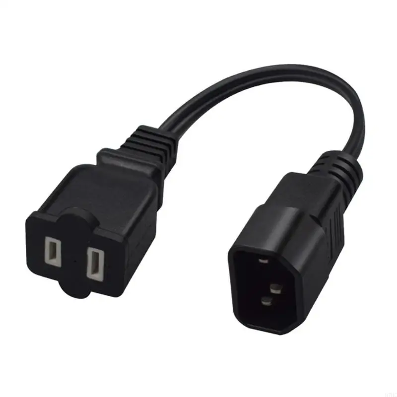 87HC IEC320 C14 Male to Single 2 Prong US Standard Outlet Cord, C14 to Nema 1-15R Extension Cable Power Solution Wire