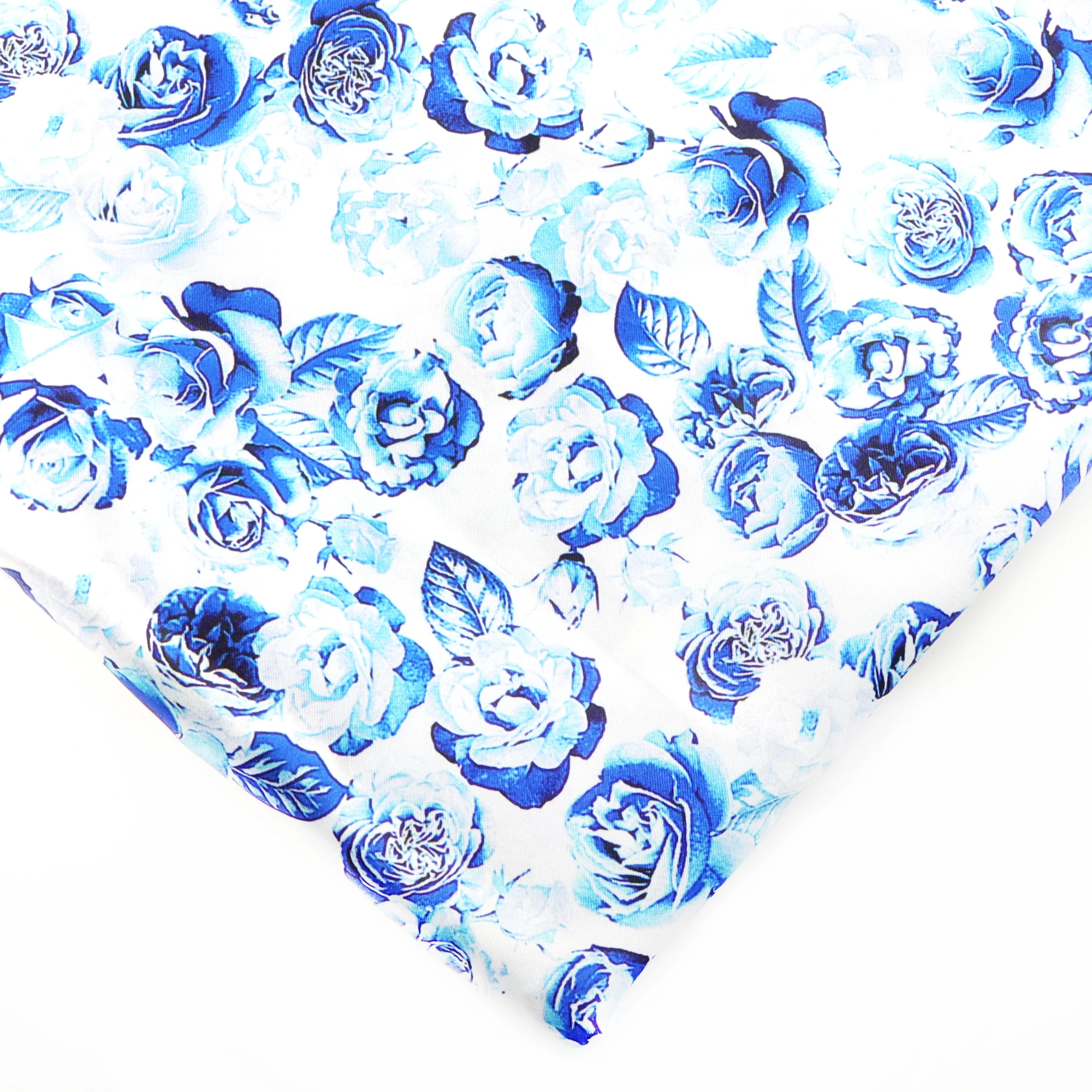 50*145cm Patchwork Blue Flower Polyester Cotton/Pure Cotton Satin Fabric Tissue Sewing Quilting Fabrics Needlework Material DIY