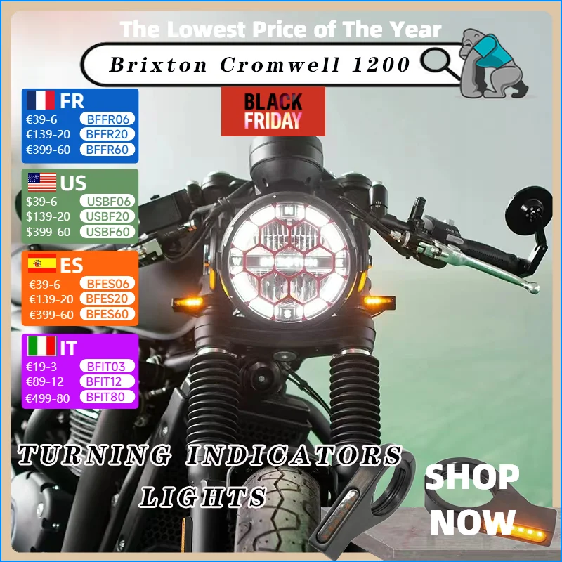 For GK1200 Brixton cromwell 1200 Motorcycle Original Customimzed Front Frok Turning Indicators Lights