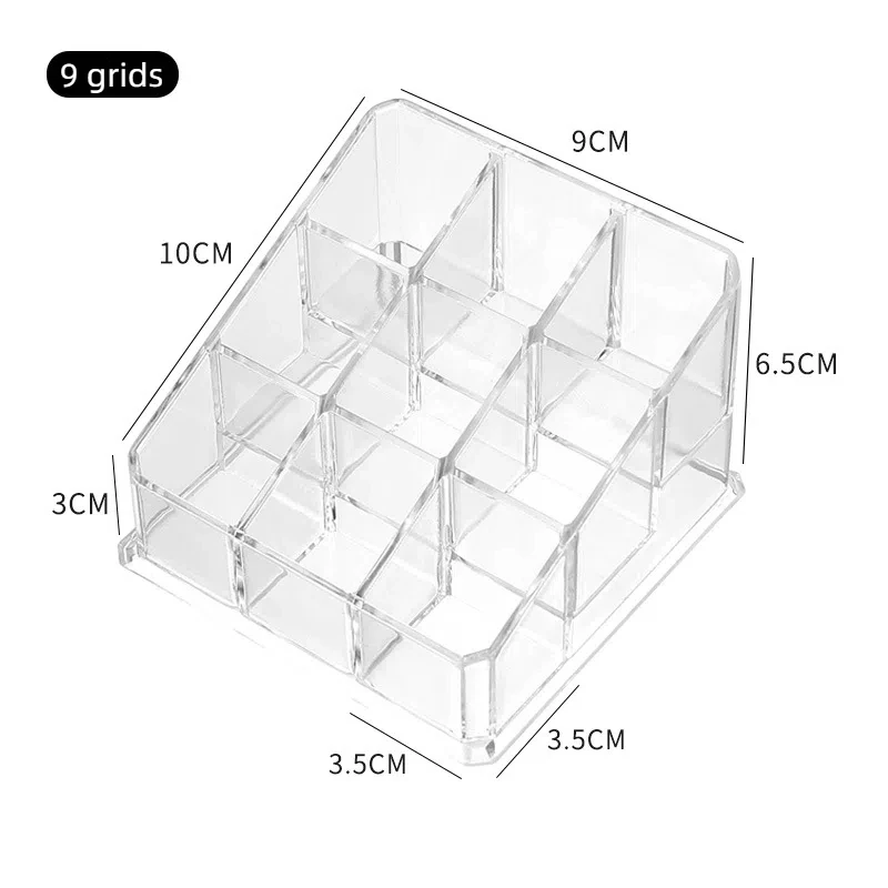 9/40グリッド口紅ボックスアクリル製メイクアップオーガナイザー収納ボックス口紅ネイルポリッシュディスプレイスタンドホルダー化粧品オーガナイザーボックス