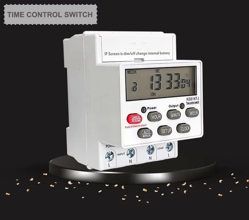 Digital Timer Switching Relay AC220V 30A Electrical 7-Day Programmable Time Controller