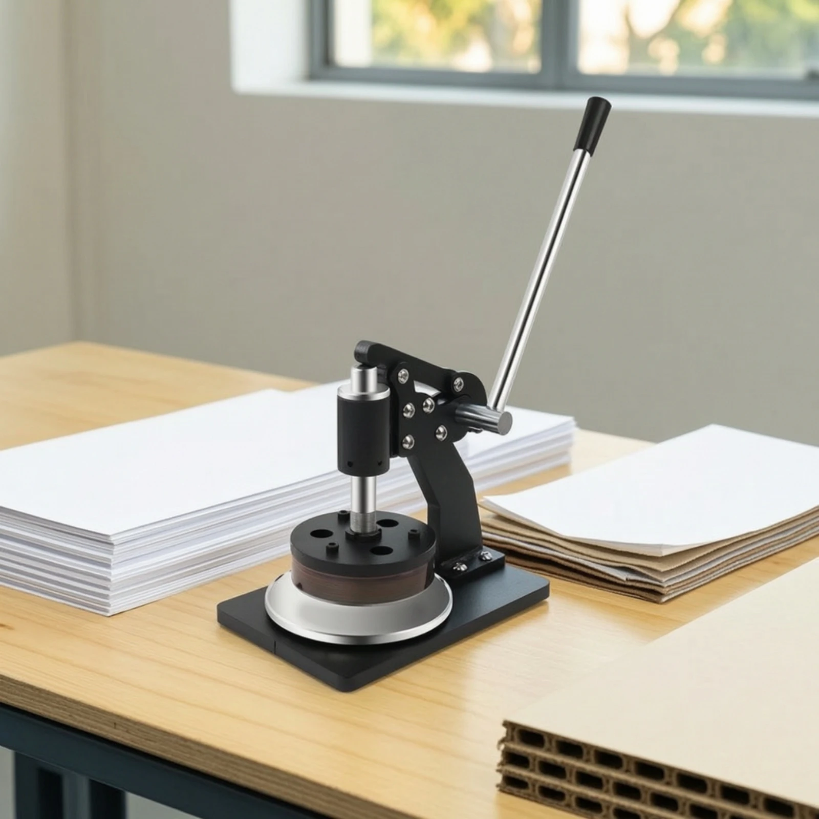 Manual Sample Cutter with Lever Precision Circular Sample Cutter Tool Accurate Sturdy for Professionals, Laboratories