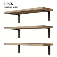 3Pcs Set Rustic Wood Floating Shelves Wall Mount Storage Shelves for Bedroom Living Room Bookshelf Floating Shelf Home Storage