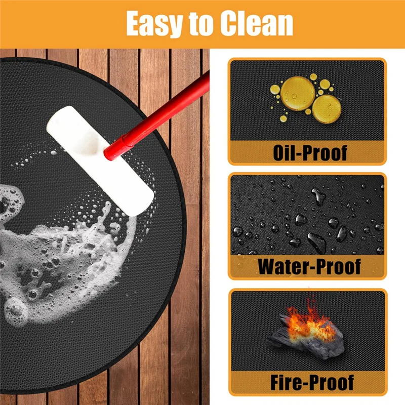 B58A Firepit Mat For Solo Stove Bonfire Round Fireproof Solo Stove Mat Portable Fire Pit Pad For Deck Patio Protect Mat 14 Inch
