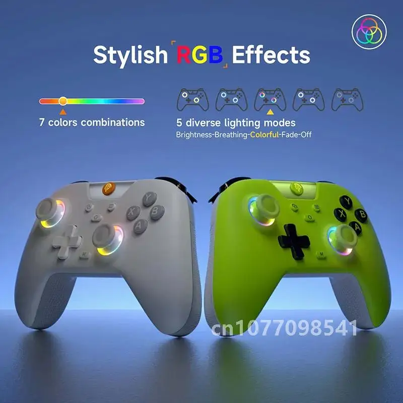 

EasySMX X05 Wireless Gamepad, Bluetooth Gaming Controller Compatible with PC/Phone/Switch/ Steam Gamers, RGB, Hall Effect