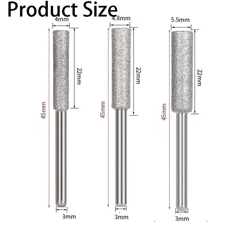 6 Stuks Kettingzaag Slijper Burr Slijpen Roterende Bestand Slijpen Gereedschap 4/4.8/5.5 Mm Slijpkop Crank kettingzaag Slijpen Jig