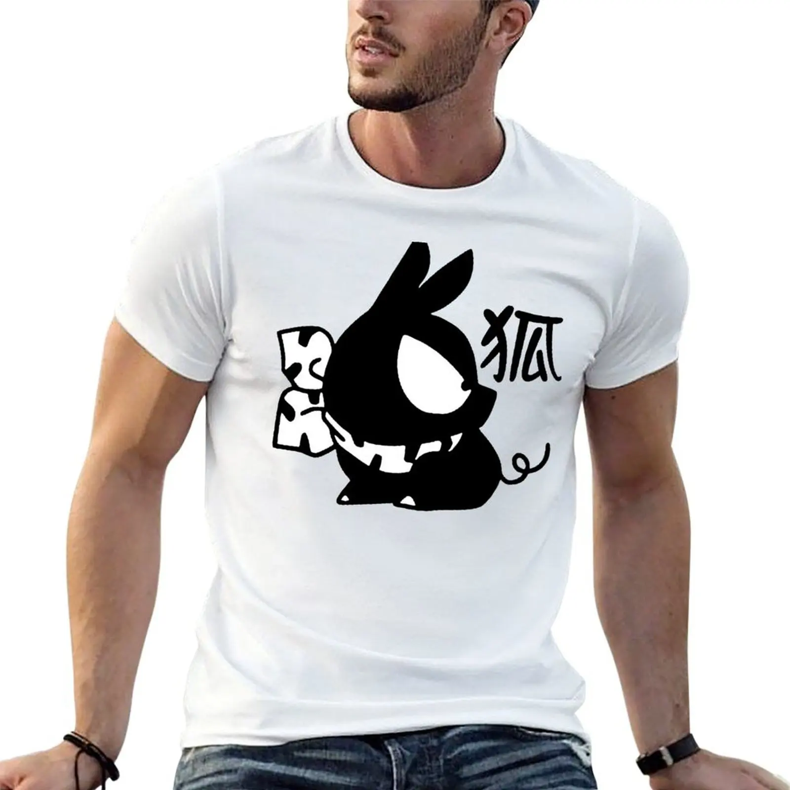 P-chan Pig Kanji Ranma 1/2 T-Shirt baggy shirts heavyweights T-shirts for men cotton