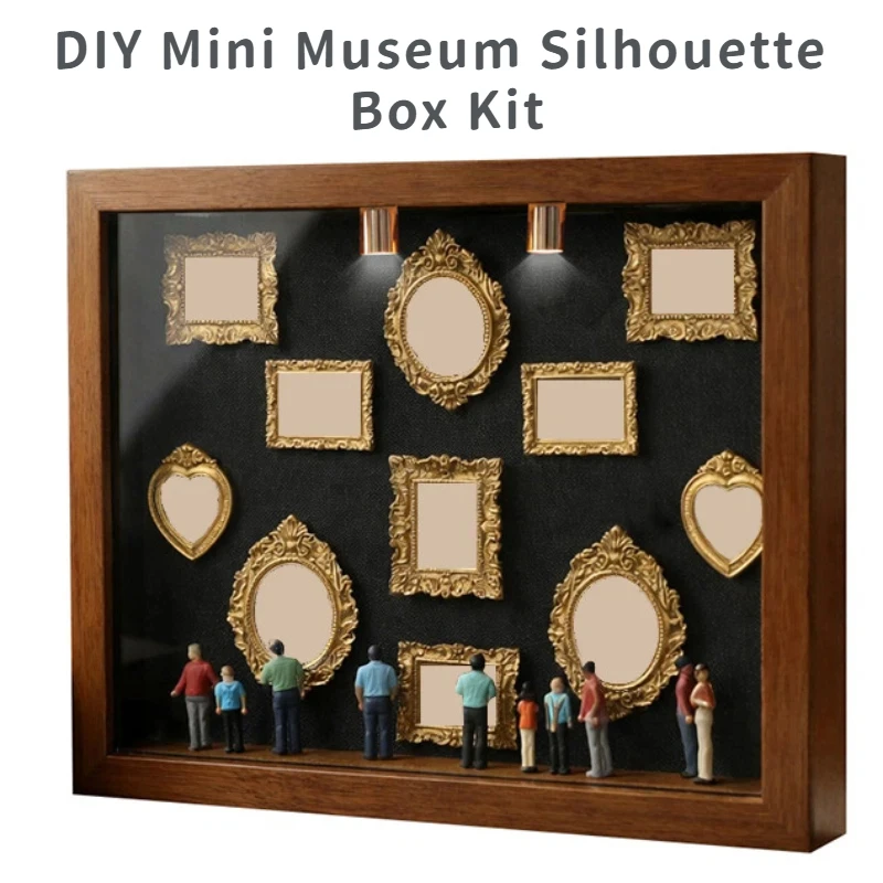 Kit de Caja de Siluetas para Mini Museo DIY 2026, Regalo Artesanal para el Día de San Valentín para Parejas, Decoración Romántica para el Hogar con Arte de Sombra