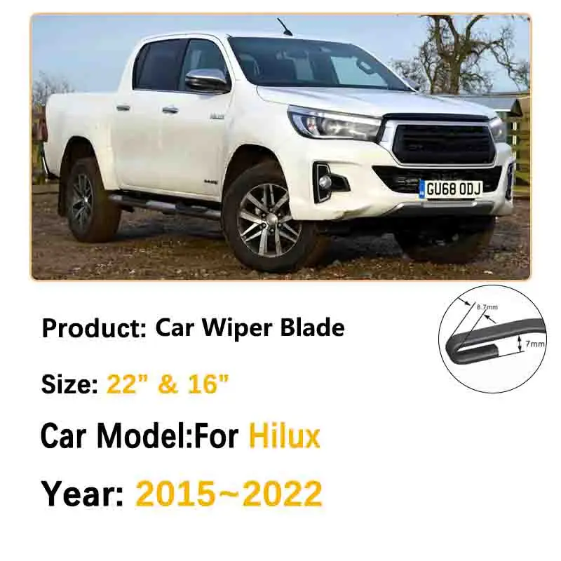 Car Front Windshield Wipers For Toyota Hilux 2015~2022 TruckMasters OX AN110 AN120 Cleaning Window Windscreen Brushe Accessories