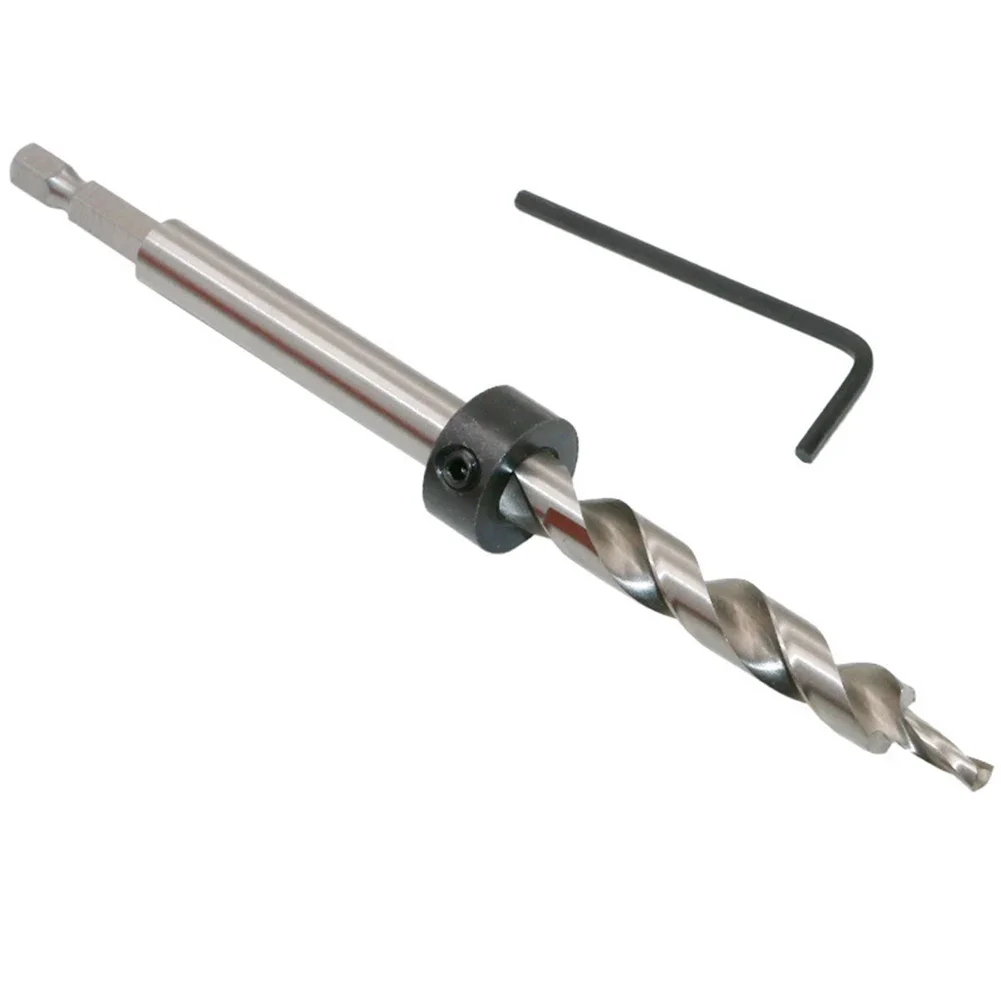 

9mm Drill Bit HSS Hex Shank Limit Ring Locator Parts Pocket Hole Step Woodworking Wrench 3pcs Accessories