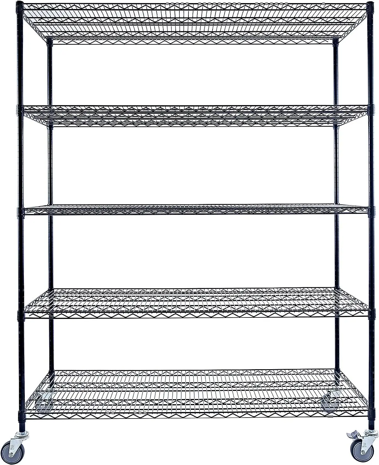 

XCY60" x 24" x 72" Black 5-Tier Wire Shelving NSF 4000 LBS Max Capacity Heavy Duty Steel Storage Rack