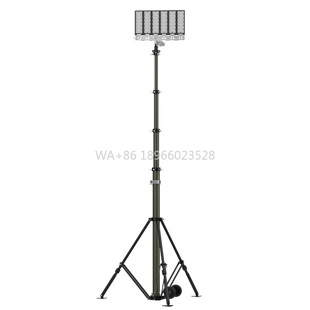 Промышленная мобильная световая башня 1,680 Вт, 60 000 лм, освещение строительной площадки, атмосферостойкая портативная световая башня