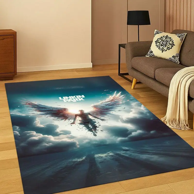 Retro L-Linkin-Park Rock Band Living Room Non-Slip Area Rug Soft Carpet for Bedroom  Playroom Sofa,Home Decor Doormat Gift